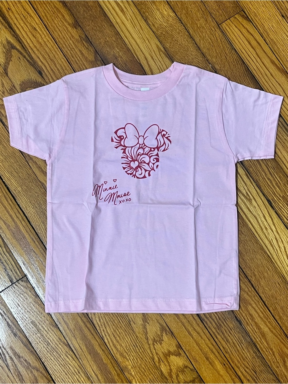 Pink Minnie Mouse Graphic Kids T-Shirt